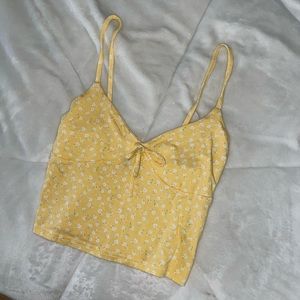 pacsun yellow floral tank top